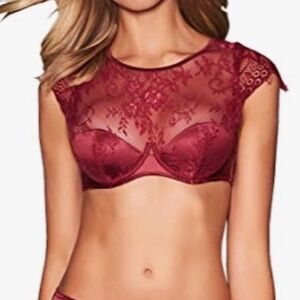 Elegant Lace Burgundy Bralette